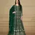 Green embroidery faux georgette anarkali suit
