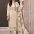 Cream moonga silk jacquard hand work salwar suit
