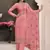 Peach moonga silk jacquard hand work salwar suit