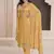 Yellow moonga silk jacquard hand work salwar suit