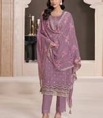 Onion pink moonga silk jacquard hand work salwar suit