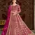 Pink embroidery net anarkali suit