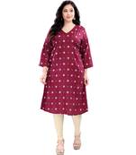 Pink printed rayon kurti