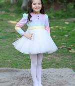 Rainbow dress     with white tulle