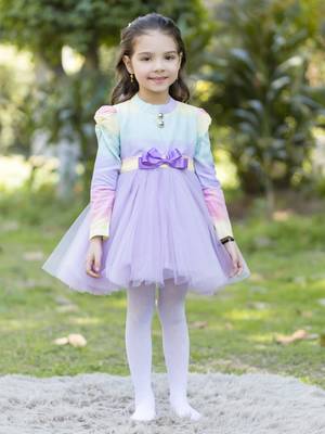 Rainbow dress     with purple tulle 1