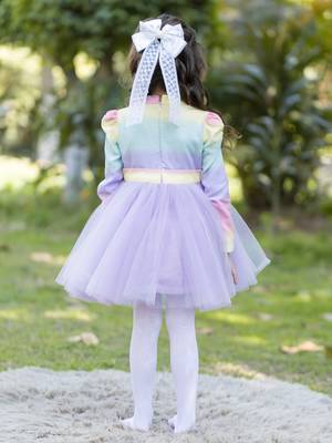 Rainbow dress     with purple tulle 4