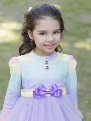 Rainbow dress     with purple tulle 5