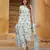 Blue cotton slub fabric printed festive special readymade suit