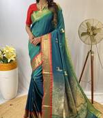 Rama art Silk Blend saree with zari embroidery