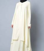 Light lemon asymmetrical layered modest wear muslimah abaya dress