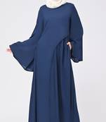 Navy rayon islamic double layer dress for women
