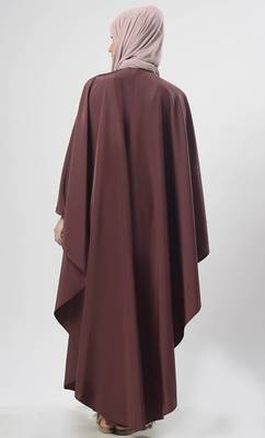 Brown buttons detailing kaftan dress 3