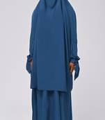 Isha modest denim crepe khimar prayer dress for women