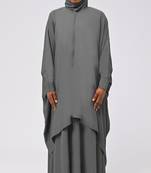 Modest grey double layer prayer dress for women