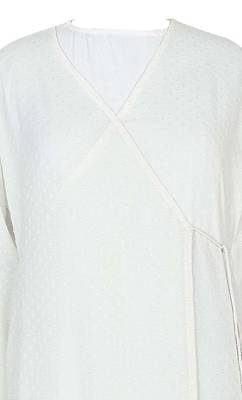 Classic comfortable self printed angrakha style hajj / umrah abaya 3