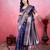Navy art banarasi silk fashion saree