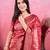 Red art banarasi silk fashion saree