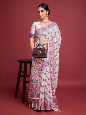 Pink dhakai jamdani cotton saree 4