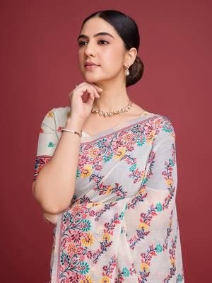 Red dhakai jamdani cotton saree 5