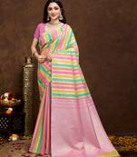 Pink jacquard work fancy bollywood saree