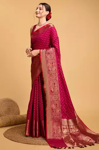Rani soft litchi art banarasi silk saree