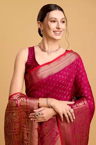 Rani soft litchi art banarasi silk saree