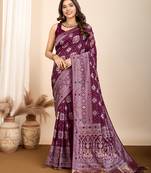 Wine maslin dola art kanjeevaram silk saree