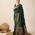 Green soft litchi art banarasi silk saree
