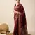 Maroon soft litchi art banarasi silk saree