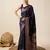Navy soft litchi art banarasi silk saree