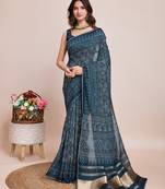 Mopich semi cotton bandhani printed saree