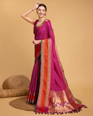Rani soft litchi art banarasi silk saree 2