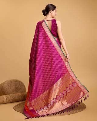 Rani soft litchi art banarasi silk saree 3
