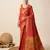 Orange soft litchi art banarasi silk saree