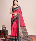 Rani linen printed bollywood saree
