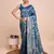 Firozi soft litchi art banarasi silk saree