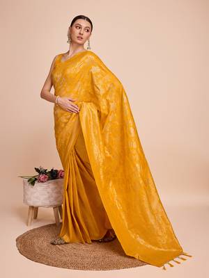 Mustrad soft litchi art banarasi silk saree 4