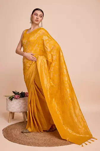 Mustrad soft litchi art banarasi silk saree