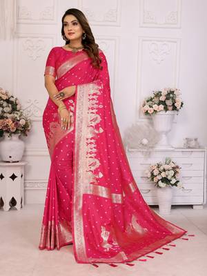 Rani soft litchi art banarasi silk saree 1