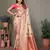 Peach viscoseart banarasi silk saree