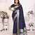 Navy soft litchi art banarasi silk saree