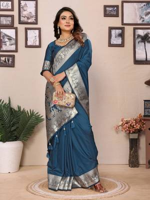 Morpich soft litchi art banarasi silk saree 2