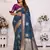 Blue soft litchi art banarasi silk saree