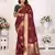 Maroon soft litchi art banarasi silk saree