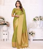 Mahendi soft litchi art banarasi silk saree