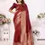 Maroon soft litchi art banarasi silk saree
