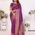 Purple soft litchi art banarasi silk saree