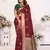 Maroon soft litchi art banarasi silk saree