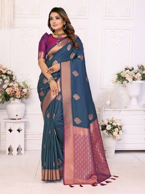 Morpich soft litchi art banarasi silk saree 2