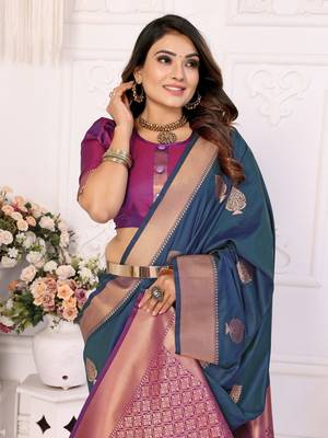 Morpich soft litchi art banarasi silk saree 4